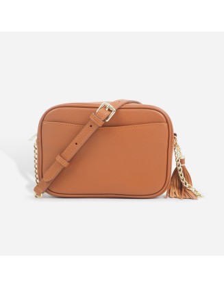 New women's crossbody phone bag, multi-layer shoulder bag, solid-color tassel bag, lightweight small square bag