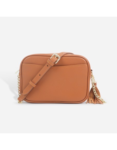 New women's crossbody phone bag, multi-layer shoulder bag, solid-color tassel bag, lightweight small square bag