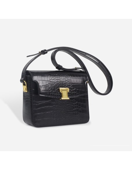 New Crocodile-Patterned Leather Crossbody Bag: Fashionable Single-Shoulder Commuter Bag with Free Shipping, Premium-Quality Small Square Bag