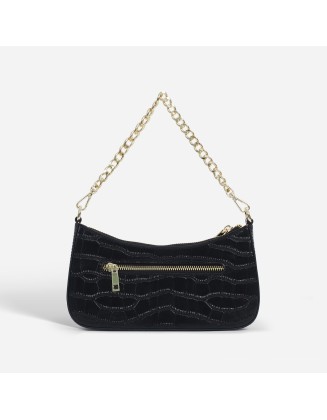 New Crocodile-Patterned Single-Shoulder Underarm Women's Fashion Crossbody Bag with Chain Leather Strap