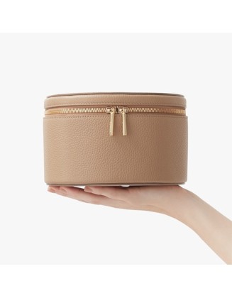 Multifunctional makeup bag PU jewelry storage bag Round three-dimensional alligator skin pattern cosmetics skincare product storage box