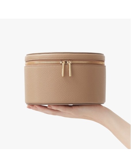 Multifunctional makeup bag PU jewelry storage bag Round three-dimensional alligator skin pattern cosmetics skincare product storage box