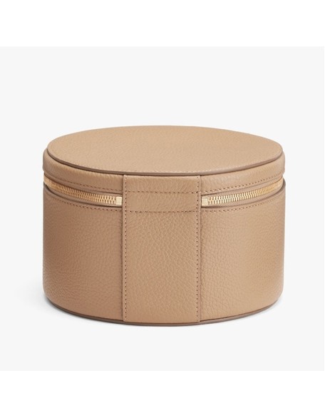 Multifunctional makeup bag PU jewelry storage bag Round three-dimensional alligator skin pattern cosmetics skincare product storage box