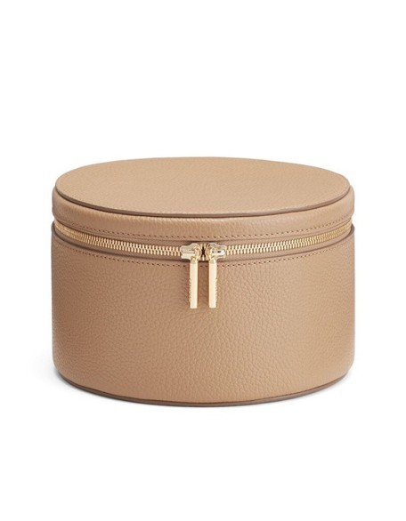 Multifunctional makeup bag PU jewelry storage bag Round three-dimensional alligator skin pattern cosmetics skincare product storage box
