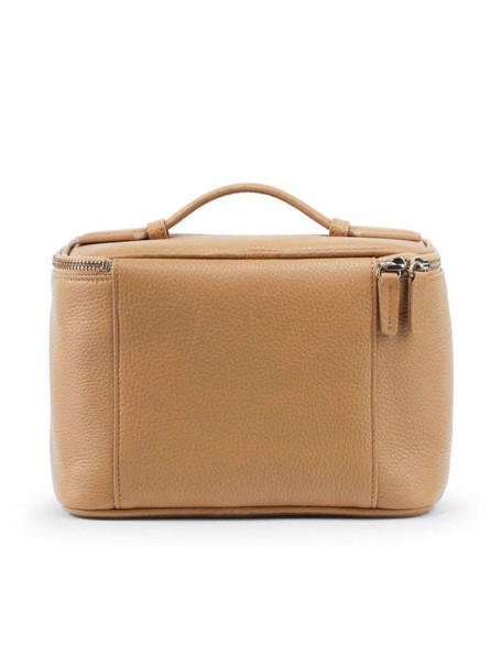 Top-layer cowhide makeup bag, large-capacity makeup storage bag, travel-friendly handheld zipper makeup bag for women