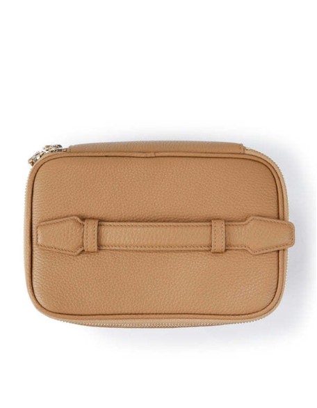 Top-layer cowhide makeup bag, large-capacity makeup storage bag, travel-friendly handheld zipper makeup bag for women