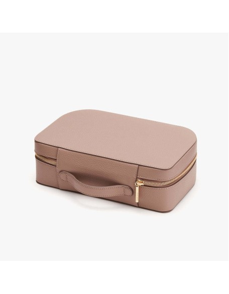 Genuine leather multifunctional handbag makeup bag with lychee pattern, large capacity cosmetics portable travel storage bag