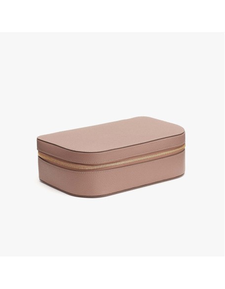 Genuine leather multifunctional handbag makeup bag with lychee pattern, large capacity cosmetics portable travel storage bag
