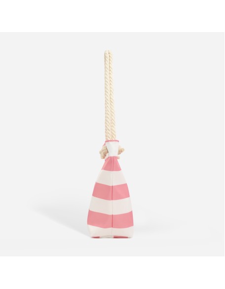New striped nylon bag, waterproof beach bag, large capacity handbag, single shoulder bag, hemp rope handle shopping bag
