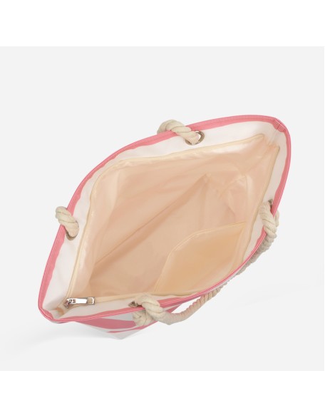 New striped nylon bag, waterproof beach bag, large capacity handbag, single shoulder bag, hemp rope handle shopping bag