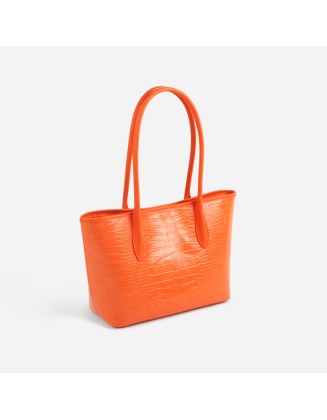 Crocodile-patterned underarm leather shoulder bag for women, stylish and versatile tote bag with a high-quality feel and large capacity