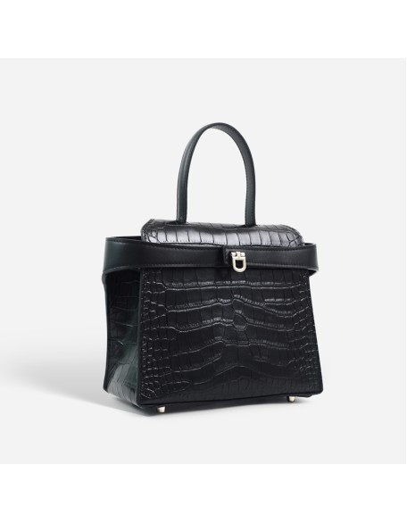 Crocodile-patterned handbag, women's luxury commuter bag, large capacity, versatile, office-style, single-shoulder crossbody leather bag