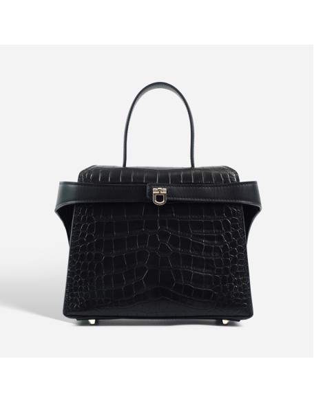 Crocodile-patterned handbag, women's luxury commuter bag, large capacity, versatile, office-style, single-shoulder crossbody leather bag