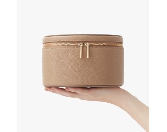 Multifunctional makeup bag PU jewelry storage bag Round three-dimensional alligator skin pattern cosmetics skincare product storage box