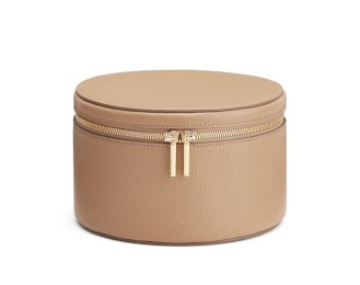 Multifunctional makeup bag PU jewelry storage bag Round three-dimensional alligator skin pattern cosmetics skincare product storage box